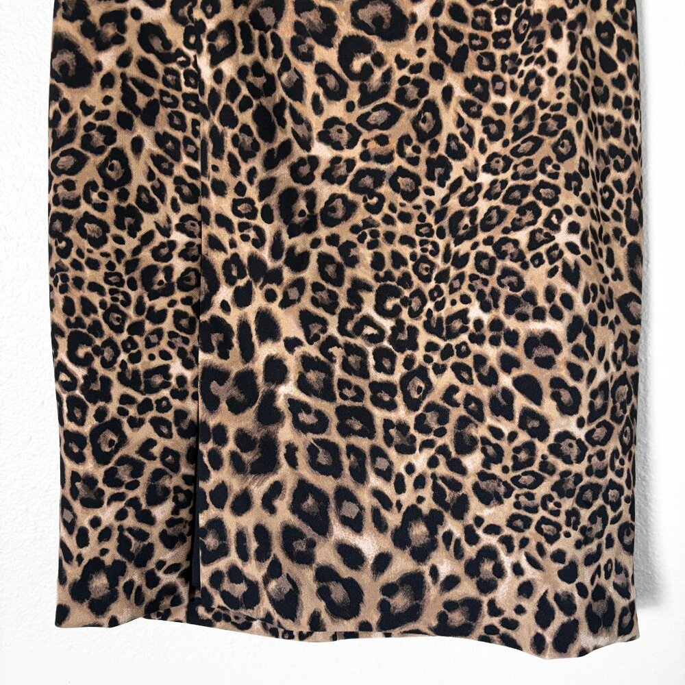 NWT White House Black Market Leopard Pencil Skirt Womens Size 0 Animal Print 90s - Picture 3 of 16